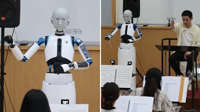 ببینید/ اجرای رباتی که رهبری ارکستر می‌کند