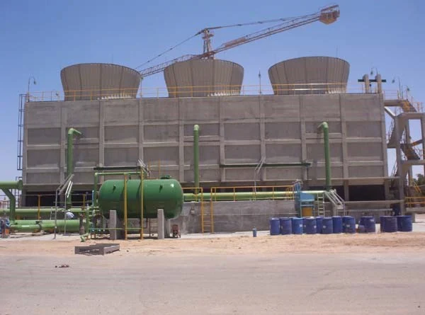 Installation of a circular cooling tower