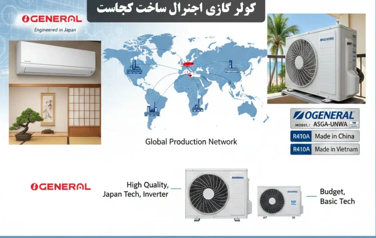 کولر گازی اجنرال ساخت کجاست