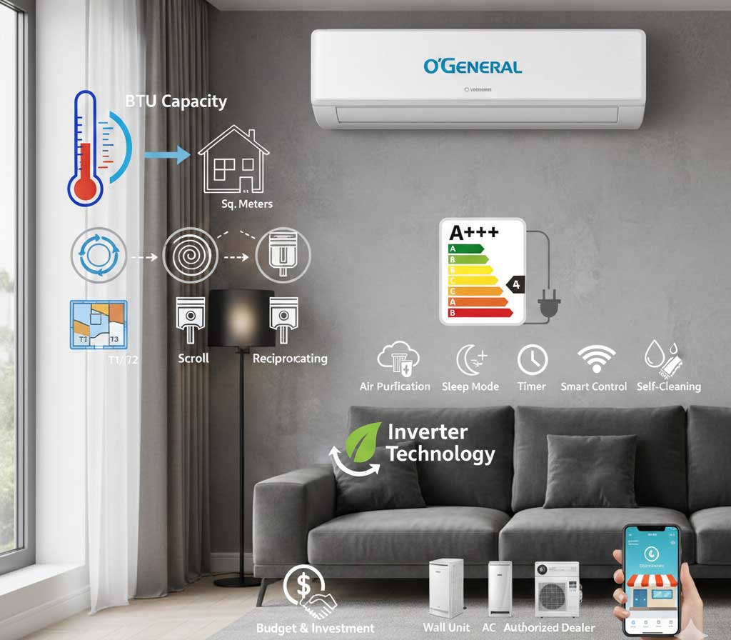 راهنمای خرید کولر گازی اجنرال متناسب با نیاز شما