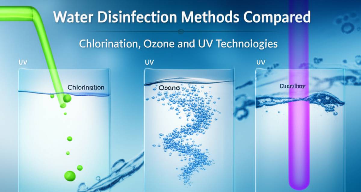 کلرزنی، ازن و UV: مقایسه روش‌های ضدعفونی و گندزدایی آب